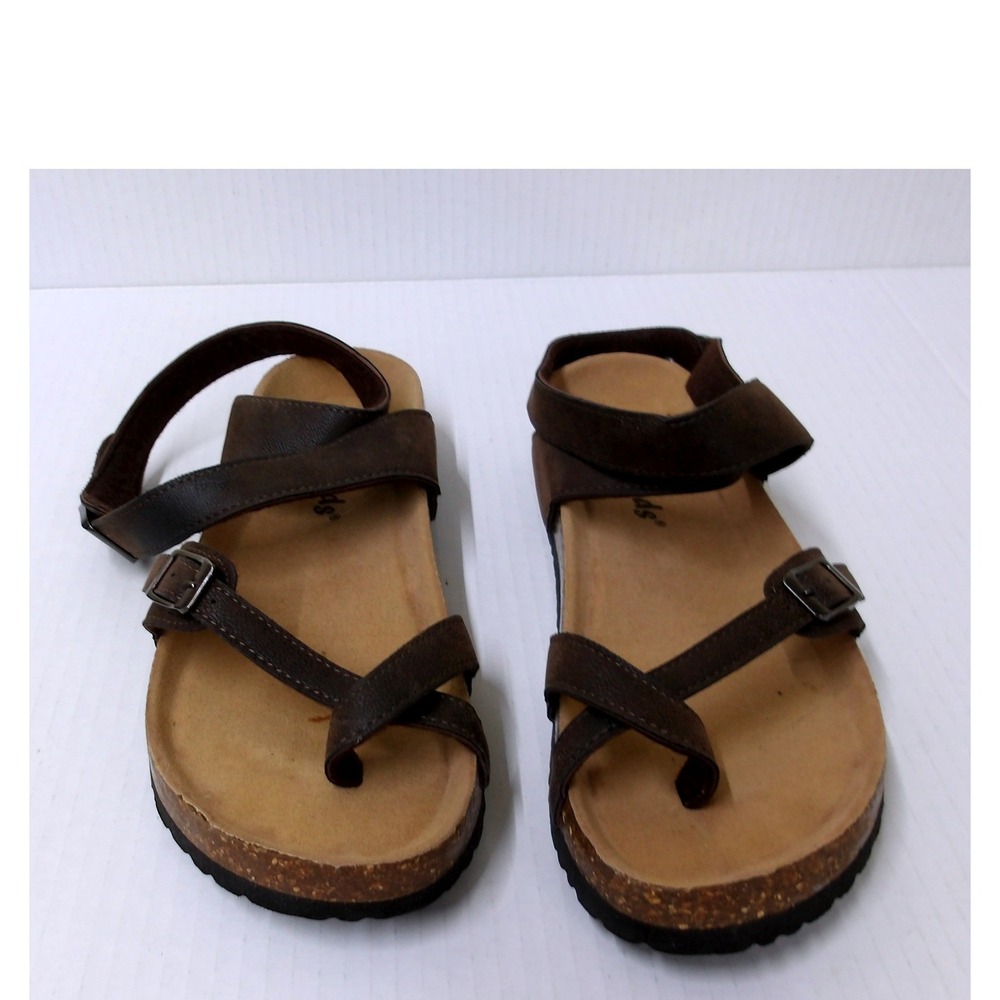 Outwoods Womens Brown Strappy Buckle Toe Loop Cork Sandals Size 9/ #26721